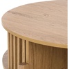 image:imageSAFAVIEH Furniture  Tomori Round Coffee Table  Oak Storage Coffee Table with Shelf Modern Living Room Table 37 W x 37 D x 1575 H COF3600AOak