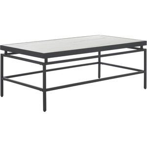 image:imageSAFAVIEH Home Collection  Acelin White Faux Marble Top amp Black Metal Base Rectangular Coffee Table COF7017AWhite Faux MarbleBlack