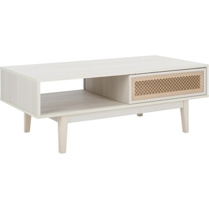 image:imageSAFAVIEH Home Collection Ceu BlackGold 2Door Coffee TableBleached WhiteGold