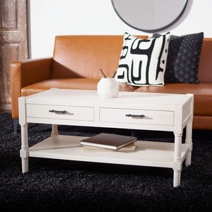 image:imageSafavieh Home Collection Filbert Brown 2Drawer Bottom Shelf Coffee Table COF5703CDistressed White