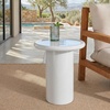 image:imageSAFAVIEH Couture Collection  Lolita Red Concrete Accent Table Modern Round Top Side Table High Gloss Finish Fully Assembled SFV2622CWhite