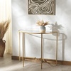 image:imageSAFAVIEH Couture Collection Tauri Brass amp White Marble Half Moon Console Table Fully AssembledBrassClear