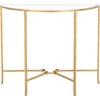 image:imageSAFAVIEH Couture Collection Tauri Brass amp White Marble Half Moon Console Table Fully AssembledBrassClear