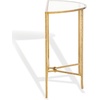 image:imageSAFAVIEH Couture Collection Tauri Brass amp White Marble Half Moon Console Table Fully AssembledBrassClear