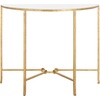 image:imageSAFAVIEH Couture Collection Tauri Brass amp White Marble Half Moon Console Table Fully AssembledBrassWhite