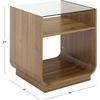 image:imageSAFAVIEH Furniture  Acres Accent Table  Dark Oak Wood amp Glass Top  2 Shelves  Ideal for Living Room Bedroom 20 W x 18 D x 23 H ACC2329BDark OakGlass