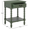 image:imageSAFAVIEH Furniture  Athena 1Drawer Accent Table  Distressed White  Solid Wood  Farmhouse Classic Design  Ideal for Living Room Entryway Home Office 19W x 158D x 26H ACC5703ADusty Green