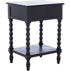 image:imageSAFAVIEH Furniture  Athena 1Drawer Accent Table  Distressed White  Solid Wood  Farmhouse Classic Design  Ideal for Living Room Entryway Home Office 19W x 158D x 26H ACC5703ABlack