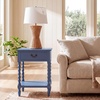 image:imageSAFAVIEH Furniture  Athena 1Drawer Accent Table  Distressed White  Solid Wood  Farmhouse Classic Design  Ideal for Living Room Entryway Home Office 19W x 158D x 26H ACC5703ABlue