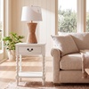 image:imageSAFAVIEH Furniture  Athena 1Drawer Accent Table  Distressed White  Solid Wood  Farmhouse Classic Design  Ideal for Living Room Entryway Home Office 19W x 158D x 26H ACC5703ADistressed White