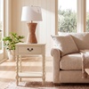 image:imageSAFAVIEH Furniture  Athena 1Drawer Accent Table  Distressed White  Solid Wood  Farmhouse Classic Design  Ideal for Living Room Entryway Home Office 19W x 158D x 26H ACC5703ASand