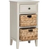 image:imageSAFAVIEH Furniture  Everly 1Drawer Side Table  White Washed  Solid Wood  Coastal Basket Storage Design  Ideal for Living Room Entryway 15W x 12D x 275H  Fully Assembled AMH5743EVintage Grey