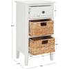 image:imageSAFAVIEH Furniture  Everly 1Drawer Side Table  White Washed  Solid Wood  Coastal Basket Storage Design  Ideal for Living Room Entryway 15W x 12D x 275H  Fully Assembled AMH5743EVintage White