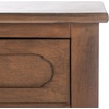 image:imageSAFAVIEH Home Collection  Allura Distressed White Accent Table with Drawer amp Shelf Modern Farmhouse Nightstand Carved Detail Design ACC5718ABrown