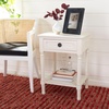 image:imageSAFAVIEH Home Collection  Allura Distressed White Accent Table with Drawer amp Shelf Modern Farmhouse Nightstand Carved Detail Design ACC5718ADistressed  White