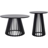 image:imageSAFAVIEH Home Collection  Cassio Natural Brown Accent Table Sculptural Modern Side Table Flared Slatted Base ACC9200BBlack