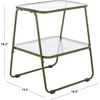 image:imageSAFAVIEH Home Collection  Zunia Black Metal amp Glass Accent Table Modern 2Tier Side Table Sleek Contemporary Design ACC2330AGreen