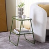 image:imageSAFAVIEH Home Collection  Zunia Black Metal amp Glass Accent Table Modern 2Tier Side Table Sleek Contemporary Design ACC2330AGreen