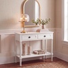 image:imageSafavieh Home Collection Allura Black 2Drawer Bottom Shelf Console TableDistressed  White