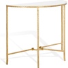 image:imageSAFAVIEH Couture Collection Tauri Brass amp White Marble Half Moon Console Table Fully AssembledBrassWhite