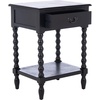 image:imageSAFAVIEH Furniture  Athena 1Drawer Accent Table  Distressed White  Solid Wood  Farmhouse Classic Design  Ideal for Living Room Entryway Home Office 19W x 158D x 26H ACC5703ABlack