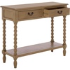 image:imageSAFAVIEH Furniture  Athena 2Drawer Console Table  Distressed White  Solid Wood  Farmhouse Classic Design  Ideal for Entryway Living Room Hallway 355 W x 13 D x 295 H CNS5702ADesert Brown