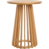 image:imageSAFAVIEH Home Collection  Cassio Natural Brown Accent Table Sculptural Modern Side Table Flared Slatted Base ACC9200BNatural