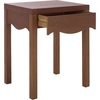 image:imageSAFAVIEH Home Collection  Kannie Dark Oak Accent Table 1 Drawer Side Table Scalloped Apron Detail Fully Assembled ACC6614ADark Oak