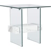 image:imageSAFAVIEH Home Collection  Kayley Modern Glass Accent Table with Natural Shelf CleanLined Side Table for Living Room or Bedroom ACC7001AGlass  White
