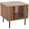 image:imageSAFAVIEH Home Collection  Kiyoshi Square Accent Table Oak Finish amp Black Metal Legs Modern Accent Table for Living Room or Bedroom ACC3600AOakBlack