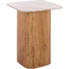 image:imageSAFAVIEH Home Collection  Marisa Marble Side Table Brown amp White Marble Top Solid Acacia Wood Pedestal Base Accent Table for Living Room or Bedroom ACC2917ABrown and WhiteBrown