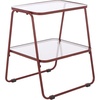 image:imageSAFAVIEH Home Collection  Zunia Black Metal amp Glass Accent Table Modern 2Tier Side Table Sleek Contemporary Design ACC2330ABrickred