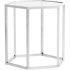 image:imageSafavieh Home Teagan Chrome Glass Top Hexagon End Table