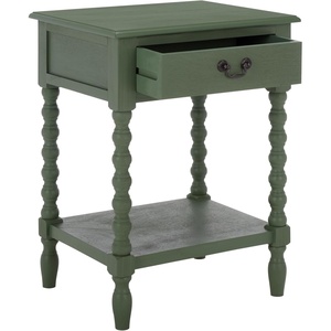 image:imageSAFAVIEH Furniture  Athena 1Drawer Accent Table  Distressed White  Solid Wood  Farmhouse Classic Design  Ideal for Living Room Entryway Home Office 19W x 158D x 26H ACC5703ADusty Green
