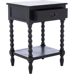 image:imageSAFAVIEH Furniture  Athena 1Drawer Accent Table  Distressed White  Solid Wood  Farmhouse Classic Design  Ideal for Living Room Entryway Home Office 19W x 158D x 26H ACC5703ABlack