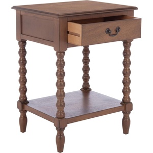 image:imageSAFAVIEH Furniture  Athena 1Drawer Accent Table  Distressed White  Solid Wood  Farmhouse Classic Design  Ideal for Living Room Entryway Home Office 19W x 158D x 26H ACC5703ABrown