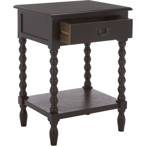 image:imageSAFAVIEH Furniture  Athena 1Drawer Accent Table  Distressed White  Solid Wood  Farmhouse Classic Design  Ideal for Living Room Entryway Home Office 19W x 158D x 26H ACC5703ADark Chocolate