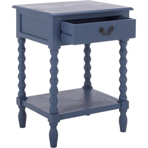 image:imageSAFAVIEH Furniture  Athena 1Drawer Accent Table  Distressed White  Solid Wood  Farmhouse Classic Design  Ideal for Living Room Entryway Home Office 19W x 158D x 26H ACC5703ABlue