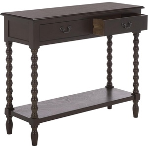 image:imageSAFAVIEH Furniture  Athena 2Drawer Console Table  Distressed White  Solid Wood  Farmhouse Classic Design  Ideal for Entryway Living Room Hallway 355 W x 13 D x 295 H CNS5702ADark Chocolate