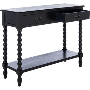 image:imageSAFAVIEH Furniture  Athena 2Drawer Console Table  Distressed White  Solid Wood  Farmhouse Classic Design  Ideal for Entryway Living Room Hallway 355 W x 13 D x 295 H CNS5702ABlack