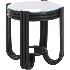 image:imageSAFAVIEH Furniture  Bilian Round Accent Table  Brown Rattan  Fully Assembled  Ideal for Living Room Bedroom 177 W x 177 D x 18 H ACC9900ABlack