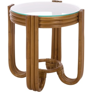 image:imageSAFAVIEH Furniture  Bilian Round Accent Table  Brown Rattan  Fully Assembled  Ideal for Living Room Bedroom 177 W x 177 D x 18 H ACC9900ABrown