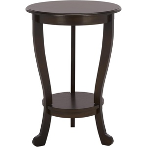 image:imageSAFAVIEH Furniture  Mary Pedestal Table  Vintage Grey  Solid Wood  Farmhouse Pedestal Design  Ideal for Living Room Entryway Home Office 181 W x 181 D x 26 H AMH5711ADark Chocolate