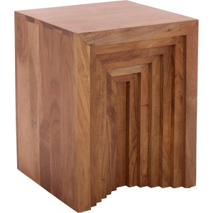 image:imageSAFAVIEH Home Collection  Amabu Solid Wood Accent Table in Walnut Finish Modern Round Side Table Fully Assembled ACC3223AWalnut