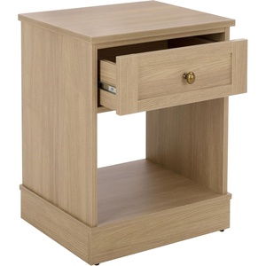 image:imageSAFAVIEH Home Collection  Shafa 1Drawer 1Shelf Side Table Natural Finish with Brass Metal Accents Storage Accent Table for Living Room or Office ACC3100BNaturalBrass