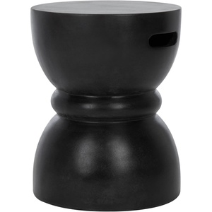 image:imageSAFAVIEH Outdoor Collection Haruki Modern Dark Grey Concrete Round Accent Table Fully AssembledBlack
