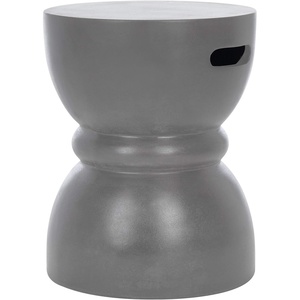 image:imageSAFAVIEH Outdoor Collection Haruki Modern Dark Grey Concrete Round Accent Table Fully AssembledGrey