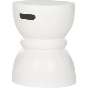 image:imageSAFAVIEH Outdoor Collection Haruki Modern Dark Grey Concrete Round Accent Table Fully AssembledIvory
