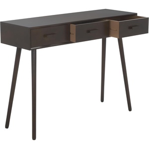 image:imageSafavieh Home Albus MidCentury Modern Antique White 3drawer Console TableDark Chocolate