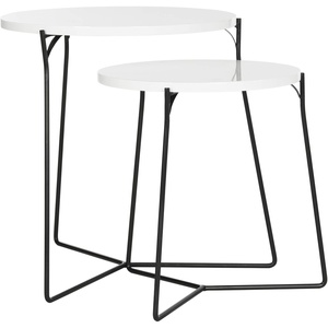 image:imageSafavieh Home Collection Ryne Modern White Lacquer Stacking Round Top End TableWhite